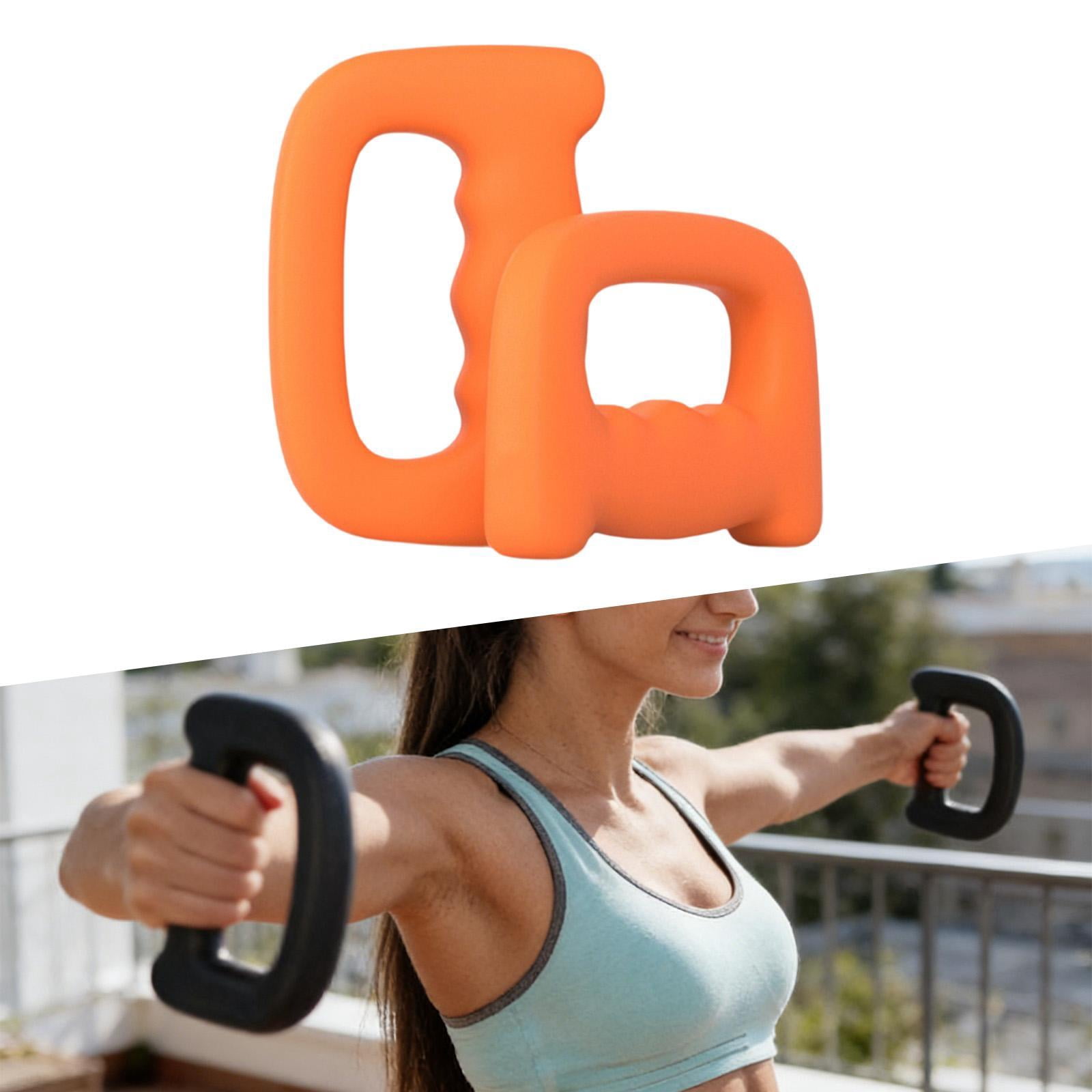 Dualoai 2Pcs Dumbbells Dumbbells Set Nonslip Ergonomic Hand Weights for Cardio Exercise Orange 1.5KG