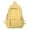 Yellow, variant on GobdXE Back To School Unisex Student Solid Minimalist Nylon Backpack Single Front Pocket Leather Pull Tab Daily Daypack Size:One Size