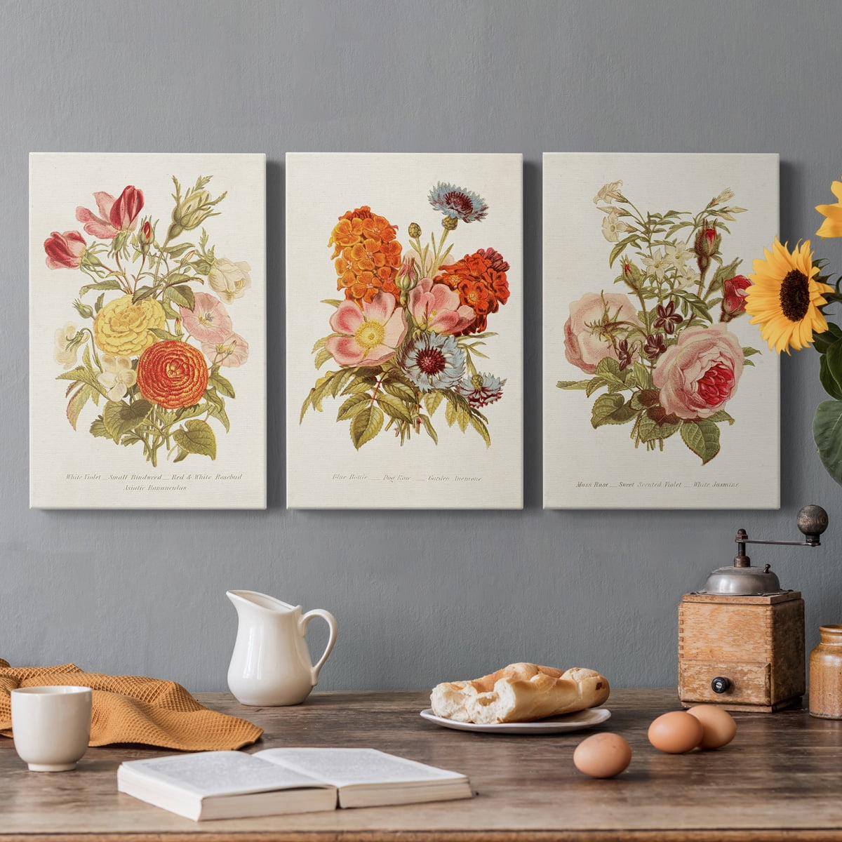 Antique Floral Bouquet I Premium Gallery Wrapped Canvas - Ready to Hang - 24 x 36 Each