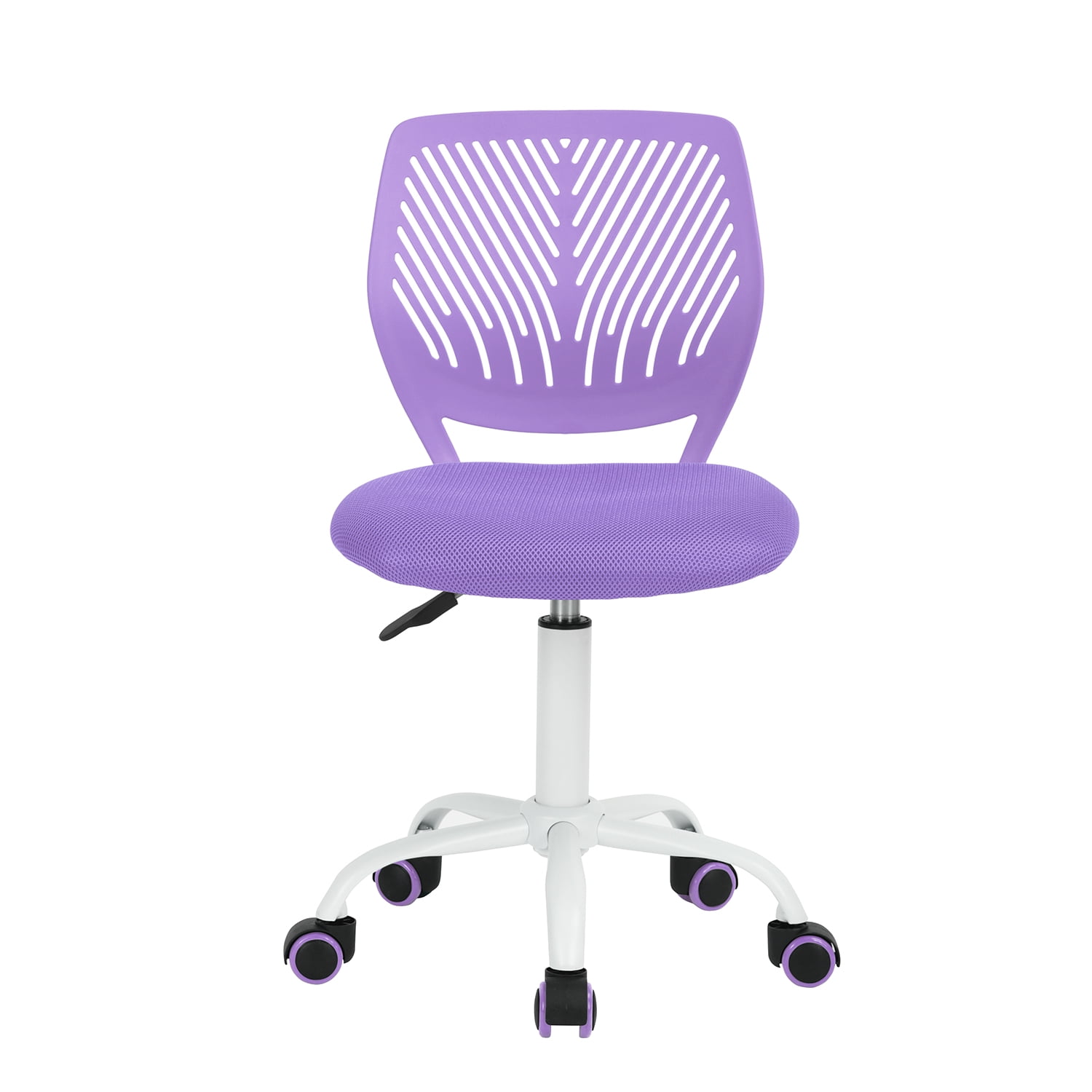 Adjustable Office Chair with Rolling Wheels, Ergonomic Desk Chair Rotating Seat and Comfortable Backrest for Home & Office, Purple