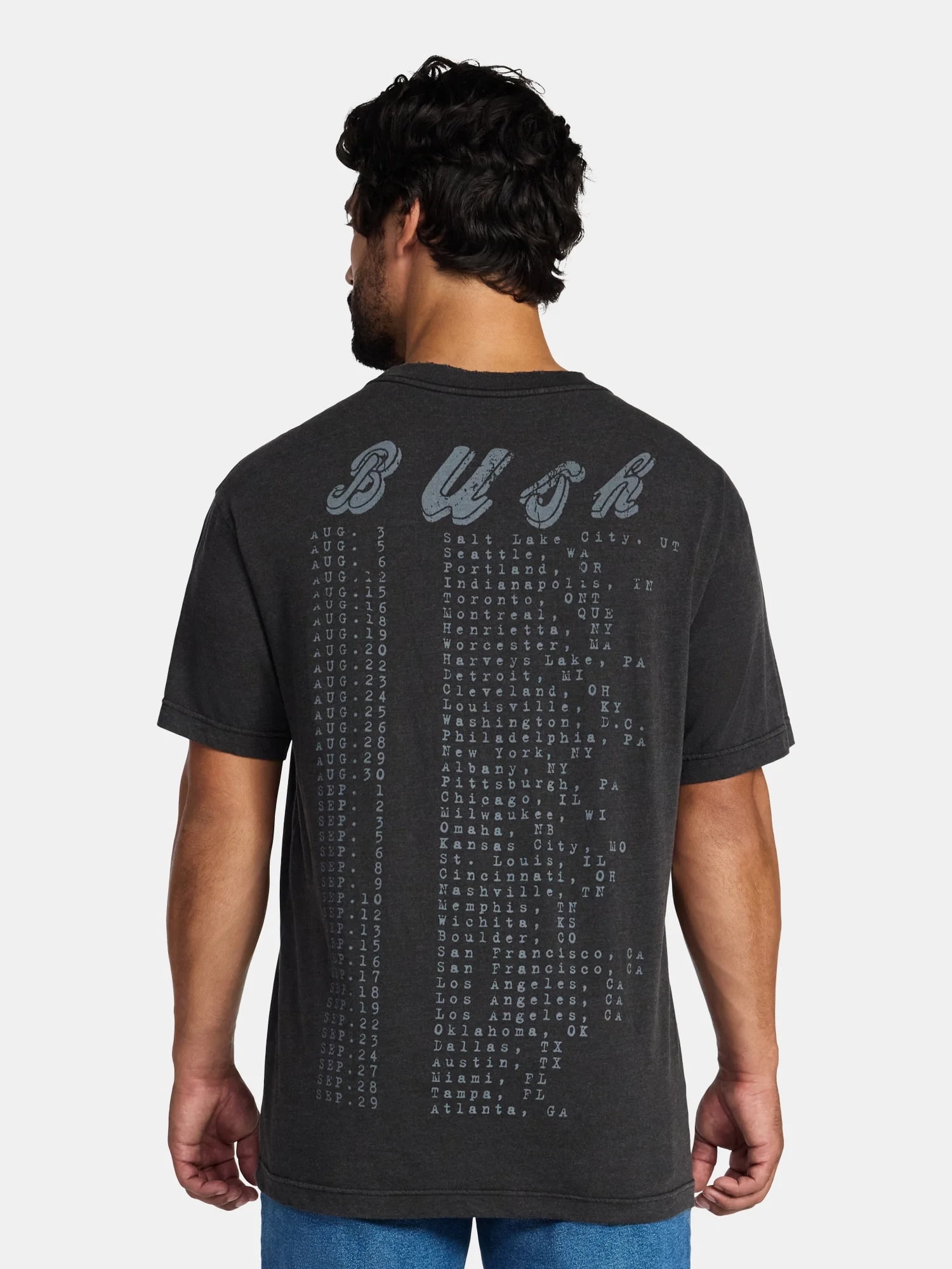 Bush Men's and Big Men's Boxy Fit Graphic Band Tee Shirt, Sizes XS-5XL