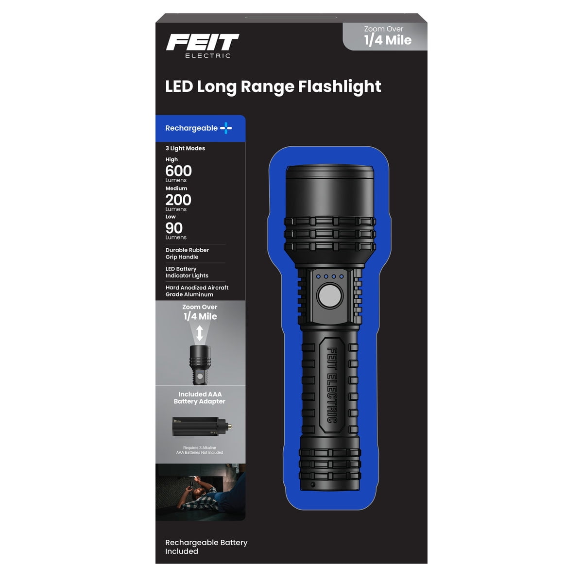 Feit Electric 6.6  Long Range Rechargeable LED Flashlight