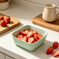 thumbnail image 5 of Square Cereal Bowl, Plastic Serving Bowl Portable for Picnic Snack Salad Dessert, Lightweight Reusable Soup Bowl for Home Camping Travel, Green, 5 of 6
