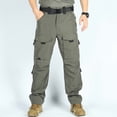 thumbnail image 6 of DPTALR Men's Winter Waterproof Lined Cargo Hiking Ski Pants with Multiple Pockets,Green,Big and Tall Men XL, 6 of 9