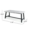 thumbnail image 3 of GDF Studio Bowman Outdoor Light Grey Sandblast Acacia Wood Rectangular Dining Table, 3 of 8