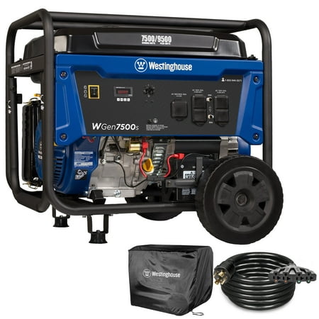 Westinghouse 9500 Peak Watt Home Backup Portable Gas Powered Generator, Transfer Switch Ready