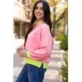 thumbnail image 4 of Casuashion Vibrant Pink Bubble Sleeves Pullover - Chic, Boxy Fit - Women's Crewneck Sweatshirt, 4 of 8
