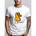 thumbnail image 1 of Playful Print, Funny Duck Graphic Men's T-Shirt - Casual White Summer Tee with Crew Neck, Breathable Cotton Fabric, Machine Washable, 1 of 6