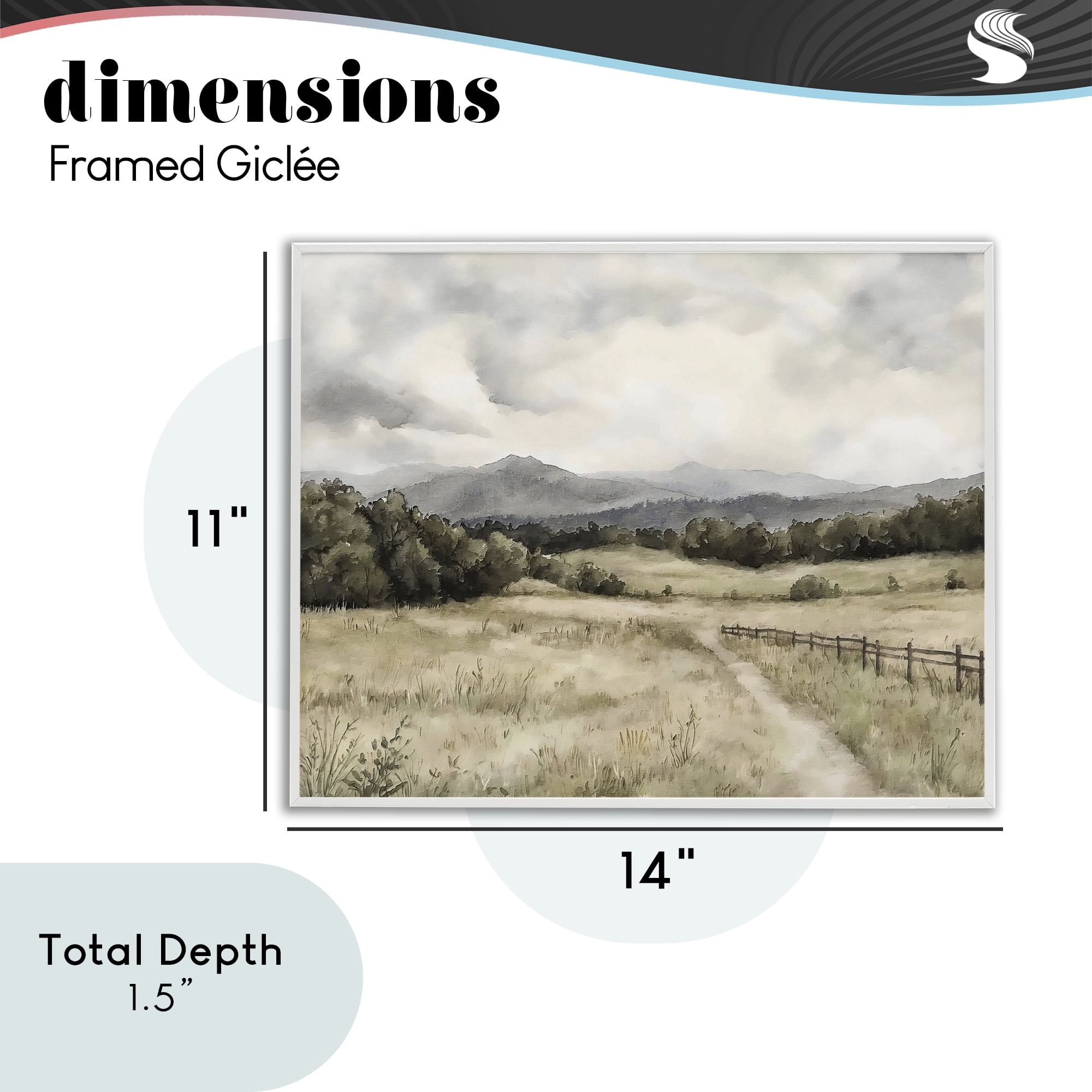 Stupell Industries Muted Trail Along Fence White Framed Giclee Art, design by Riley B