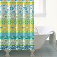 thumbnail image 4 of Blue Pioneer Flower Striped Pattern Shower Curtain 72"x84" ,Bathroom Decorative Shower Curtains Set with 12 Hooks,Modern Waterproof Washable Shower Curtain, 4 of 6