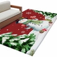 thumbnail image 6 of Red Snowman Christmas Area Rug 4x6 Washable Rug Non Slip Xmas Tree Snowflake Rustic Winter Large Area Rug Indoor Floor Carpet for Entryway Bedroom Kitchen Living Room Home Office Dining Room Nursery, 6 of 8