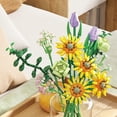 thumbnail image 2 of Building Block Flowers Bouquet Artificial Flowers Botanical Blocks Flowers Sunflower Building Set Assembly Toy Creative DIY Friends Sets Gift for Mom Girlfriends, 2 of 8