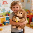 thumbnail image 2 of Plush Toy - Soft Plush Monkey Toy Realistic Monkey Plush Toy Soft And Cute Brown Plush Toy Suitable For Decoration And Hugging Decorated With Spring Flowers, 2 of 8