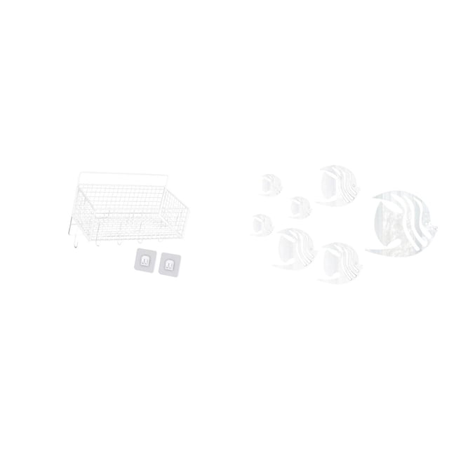 Cesta de almacenamiento colgante,Cesta organizadora de pared colgante tipo armario,Estantes de pared estilo rústico,Adhesivo de pared,Vinilos decorativos de peces para pared,dormitorio,sala de