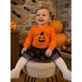 thumbnail image 6 of RUINIXCW Toddler Baby Girls Halloween Outfit Little Baby Girls Fall Clothes Cute Pumpkin Ghost Embroidery Long Sleeve Sweatshirt Top with Tulle Tutu Skirt Set, 6 of 8