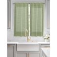 thumbnail image 3 of Sage Green Geometric Living Room Curtains 72 Inches length, Green Greek Key Design Burlap Modern Art Window Treatment Curtain Drapes, Light Filtering Drapes for Bedroom, 52"x72", 2 Panels, 3 of 7