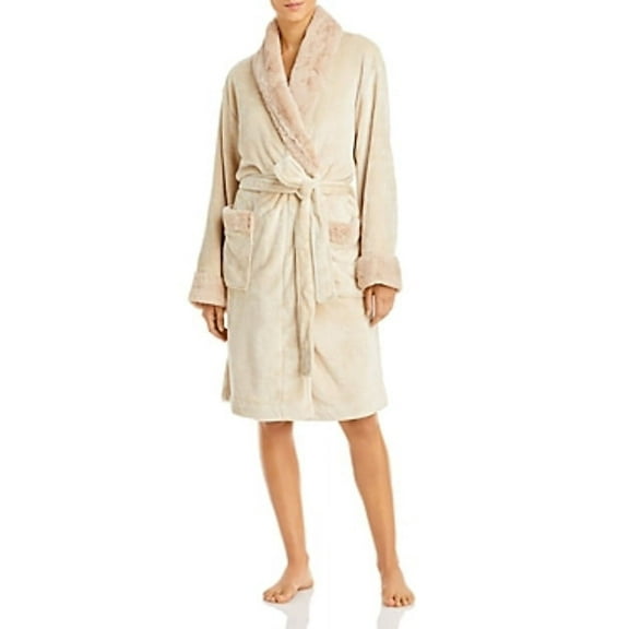Hudson Park Faux Fur Robe, Beige, Large