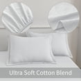 thumbnail image 3 of Jessy Home Bed Sheets Set 4 Piece Twin Sheet Set White Cotton Blend Fitted Sheet, Flat Sheet & 2 Pillowcases Bedding Set, 3 of 10