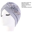 thumbnail image 6 of Soumake Women Hat Good Stretch Wind-Proof Tear-Resistant Anti-Shrink Brimless Warm Sequin Trim Flower All Match Turban Hat Fashion Accessory Fashion, 6 of 8