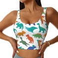 thumbnail image 2 of Picia Colorful Dinosaur Sports Bra for Women,Padded Strappy Sports Bras Medium Support Yoga Bra with Removable Cups,Running Yoga Bra-, 2 of 9