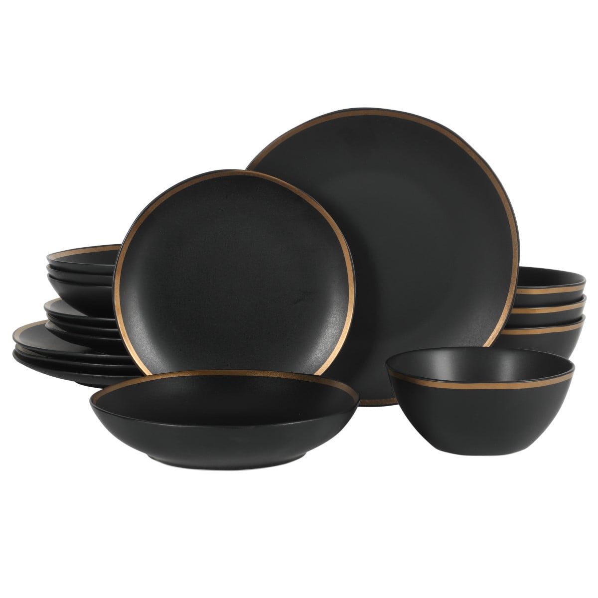 Stone Lain Florian 16-Piece Elegant Dinnerware Set, Modern Dining