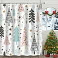 thumbnail image 5 of Christmas Shower Curtain, Winter Shower Curtain Set, Waterproof Cute Bathroom Shower Curtain Sets, Stars Christmas Tree Shower Curtains, Bathroom Curtains Shower Set Bathroom Decor 72"X72", 5 of 6