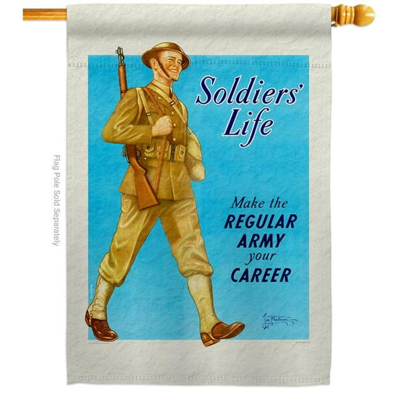 US Brotherhood H183050-BO 28 x 40 in. Soldiers Life House Flag with Armed Forces Army Double-Sided Decorative Vertical Flags Decoration Banner Garden Yard Gift