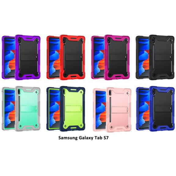 Samsung Galaxy Tab S7 Case, T870 Kickstand, Solid Impact Protective Multiple Layers (DFA) for Samsung Galaxy Tab S7 Case Black