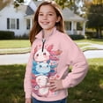 thumbnail image 3 of Uorisanigo Cute Axolotl Quarter Zip Pullover Sweatshirts for Girls, Oversized Long Sleeve Lapel Zipper Sweatshirt, Soft Workout Shirts Athletic Tops for Vacation Shopping Exercise Wear, 3 of 7