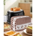 thumbnail image 4 of Farmhouse Orange Plaid Toaster Cover 4 Slice, Large Kitchen Appliance Covers, Vintage Country Cock Checkered Toaster Oven Cover with Loop, Bread Machine Cover Polyester Dust Cover Protection, 4 of 4