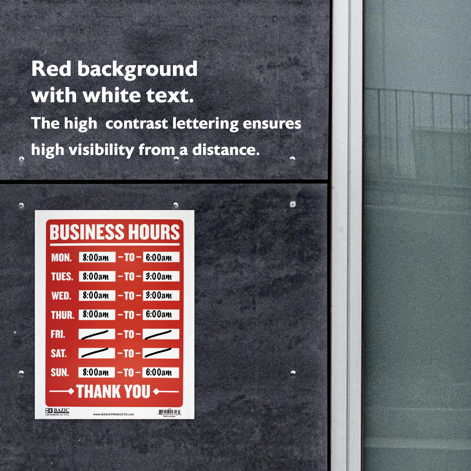 BAZIC Business Hours Sign 9"X12", Open Closed Signs For Business Store, 24-Pack