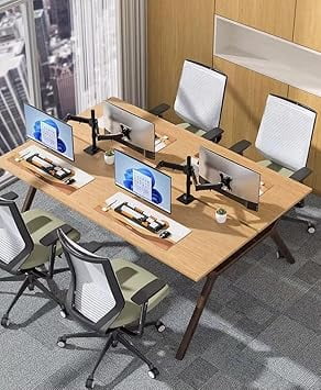 OptiLite Dual Monitor Arm, Adjustable Desk Mount with Swivel and Tilt, Black Aluminum