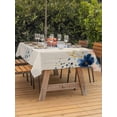 thumbnail image 3 of Outdoor Tablecloth with Umbrella Hole for Patio/Picnic/Party/Camping, Navy Blue Spring Floral Waterproof Table Cloth Rectangle Table Cover Washable, Farmhouse Butterfly Rustic (60"x 120"), 3 of 8