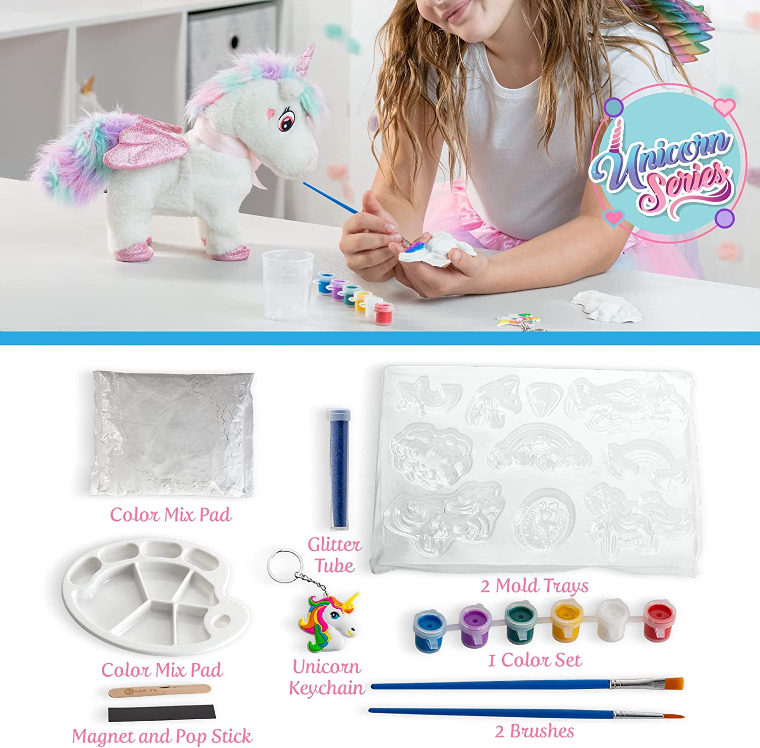 BONNYCO Unicorns Gifts for Girls Painting Kit with 18 Unicorns Painting for  K