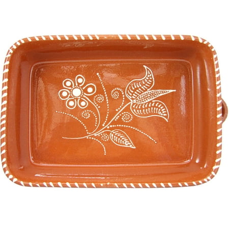 Vintage Barware - Traditional Portuguese Hand Painted Vintage Clay Terracotta Cooking Pot
