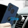 thumbnail image 5 of Samsung Galaxy A21 Phone Case Hybrid Armor Soft TPU Rubber Grip Bumper with 360 Degree Rotating Metal Ring Holder Car Mount Kickstand Shockproof Rubberized Cover [BLUE] for Samsung Galaxy A21, 5 of 6