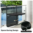 thumbnail image 4 of Topbuy Patio Hanging Table Folding Balcony Railing Table w/ 3-Level Height All-Weather HIPS tabletop Suits for 1”-6” Railings, 4 of 10