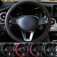 thumbnail image 1 of SPRING PARK Stylish Car Vehicle Faux Leather Anti-Slip Steering Wheel Wrap Cover Protector, 1 of 7
