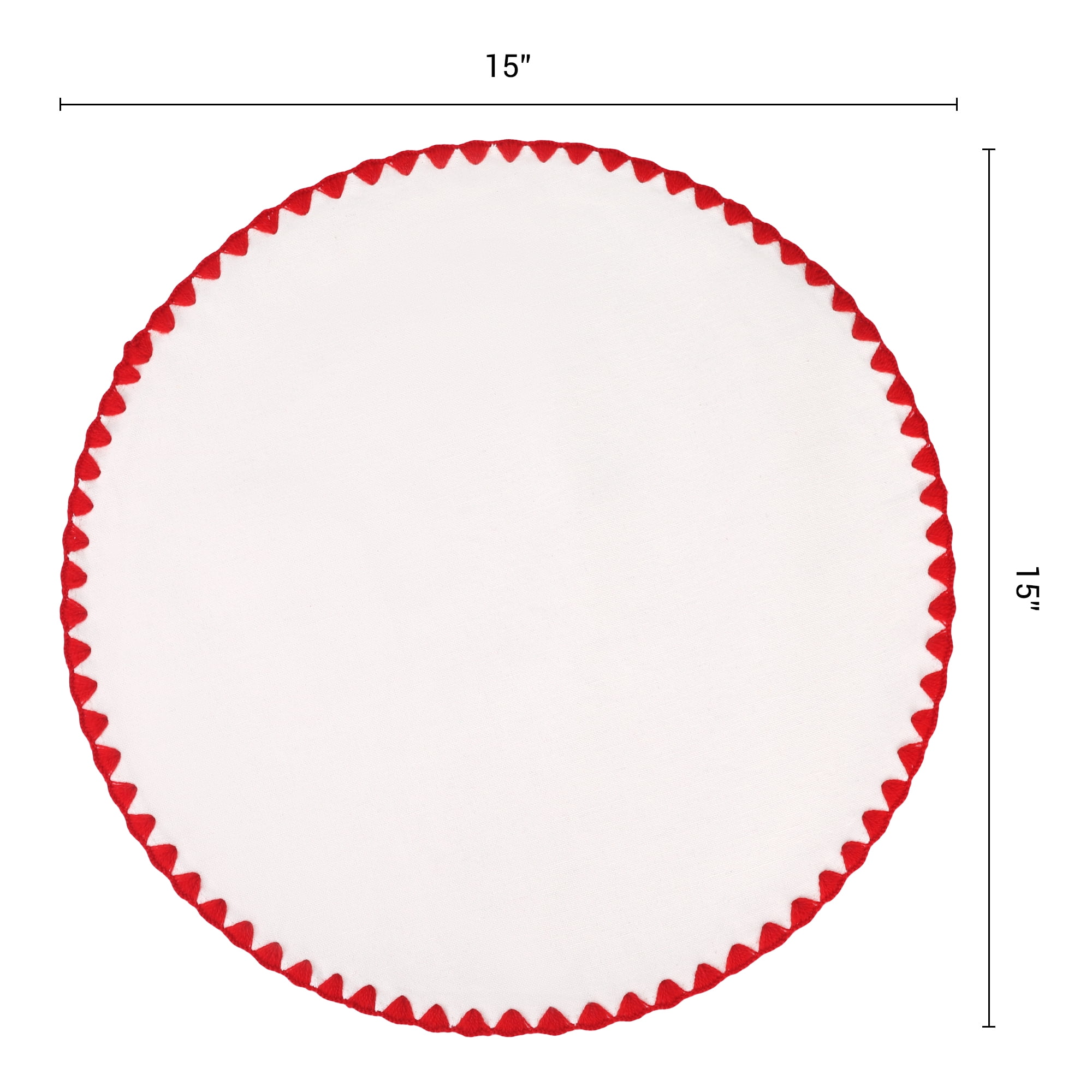 Unique Bargains Washable Farmhouse Placemats Set of 4 for Dining Table Decor Red Line
