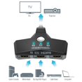 thumbnail image 4 of Fosmon 3-Port HDMI Switch, Ultra HD 4K 1080p Wall Mountable HDMI Switcher [Metallic Alloy Plug | Nylon Braided Pigtail Cable] for HDTV, Game Consoles, PC & More, 4 of 10
