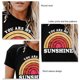 thumbnail image 5 of Mujeres crewneck manga corta Camiseta moda casual carta impresión mujer manga corta tops negro XXL, 5 of 6