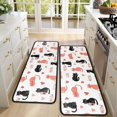 thumbnail image 4 of Cat and Heart White Pattern Anti Fatigue Kitchen Rugs Set Of 2, Non Slip Washable Decorative Floor Mats for Sink Laundry and Home Use, 17"x47", 4 of 5