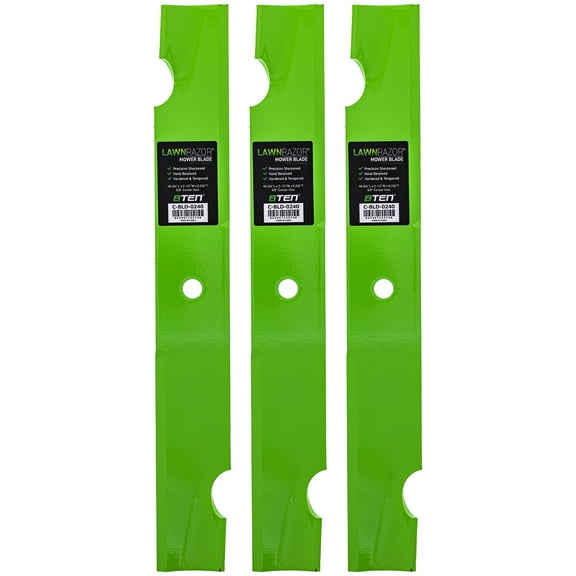 LawnRAZOR Blade for Bad Boy 54 inch Deck 038-0001-00 Notched High Lift 3 Pack 810-CBL2462D