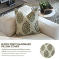 thumbnail image 6 of Hand made Pure Linen Pillow Covers with Hand Block Prints By Fabdivine, 16X16, Guldasta, 6 of 6
