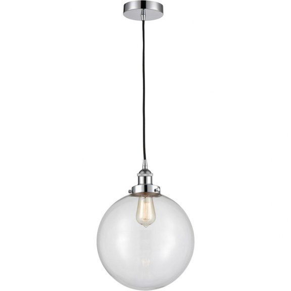 616-1PH-PC-G202-12 Innovations Lighting Beacon - 1 Light Mini Pendant In Industrial Style-15 Inches Tall and 12 Inches Wide-Polished Chrome