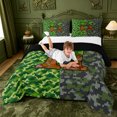 thumbnail image 3 of meiyoeat Pixelated Miners Style Monogram Queen Comforter Set For Boys,Boys Gamepad Game Theme Comforter Sets Queen,Black Reversible,3Pcs,1 Comforter And 2 Pillowcases, 3 of 7