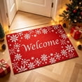 thumbnail image 6 of Christmas Snowflake Decor Welcome Mat, 29.52x17.71 Inch Xmas Red Door Mat for Home Entrance, Rustic Farmhouse Winter Christmas Floor Mats for Front Outdoor Indoor Entryway Rug, 6 of 6