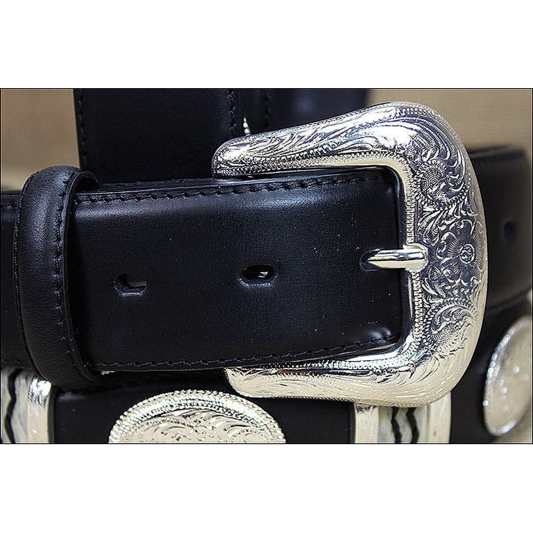 Tony Lama Black Cutting Champ Western Leather Belt - Men's Country