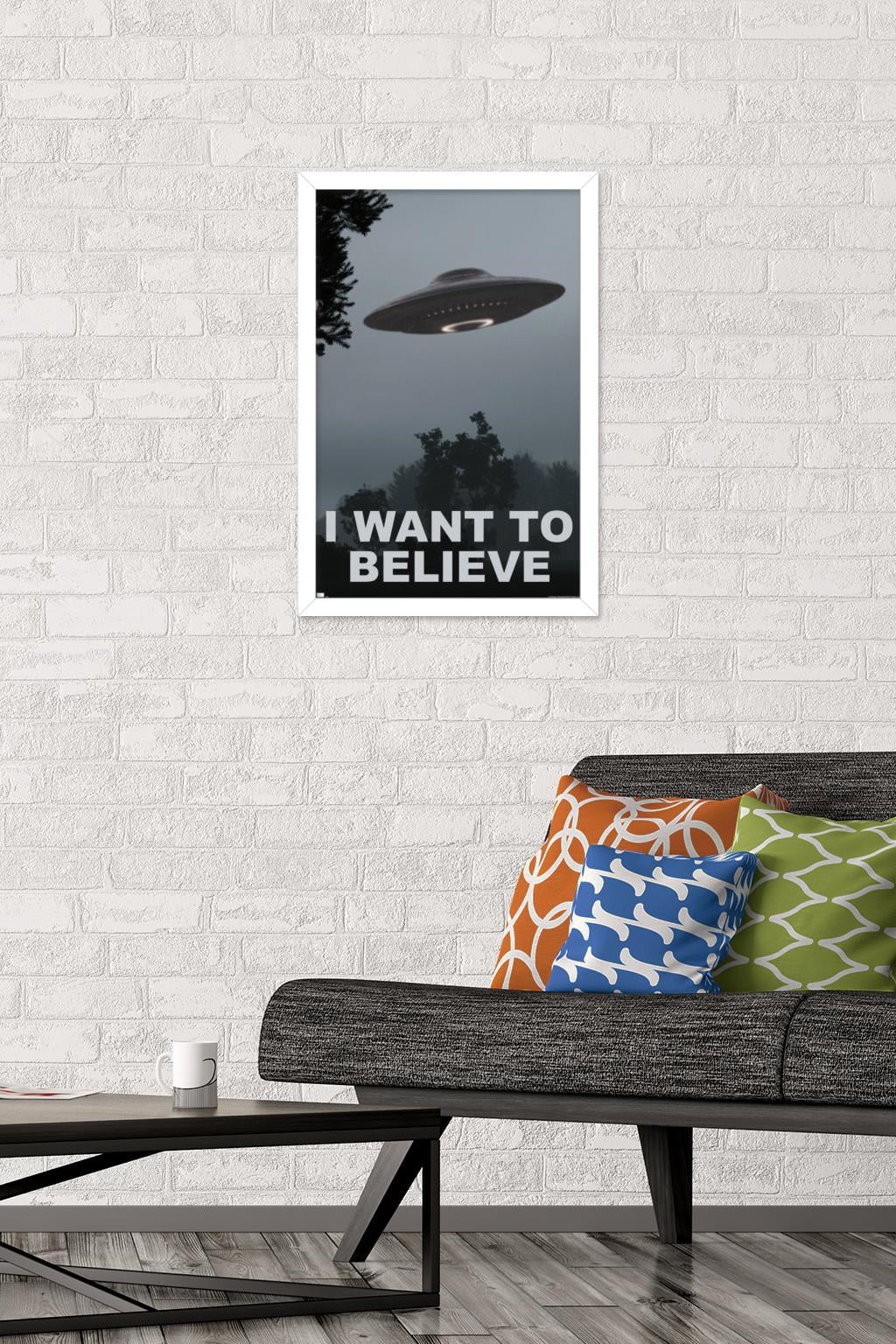 I Want To Believe Wall Poster, 14.725" x 22.375" Framed