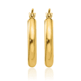 thumbnail image 3 of 14K Solid Yellow Gold Round Tube Small Hoop Earrings, 3 of 10